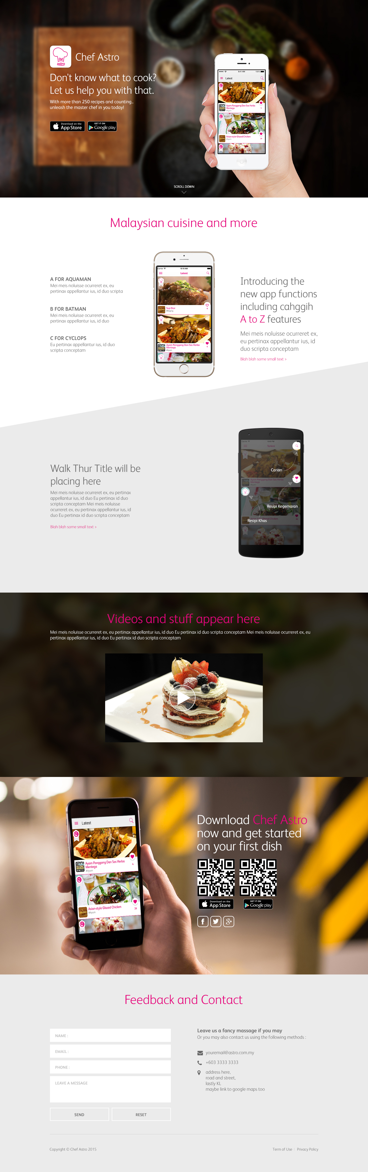 Chef Astro Website Mocks
