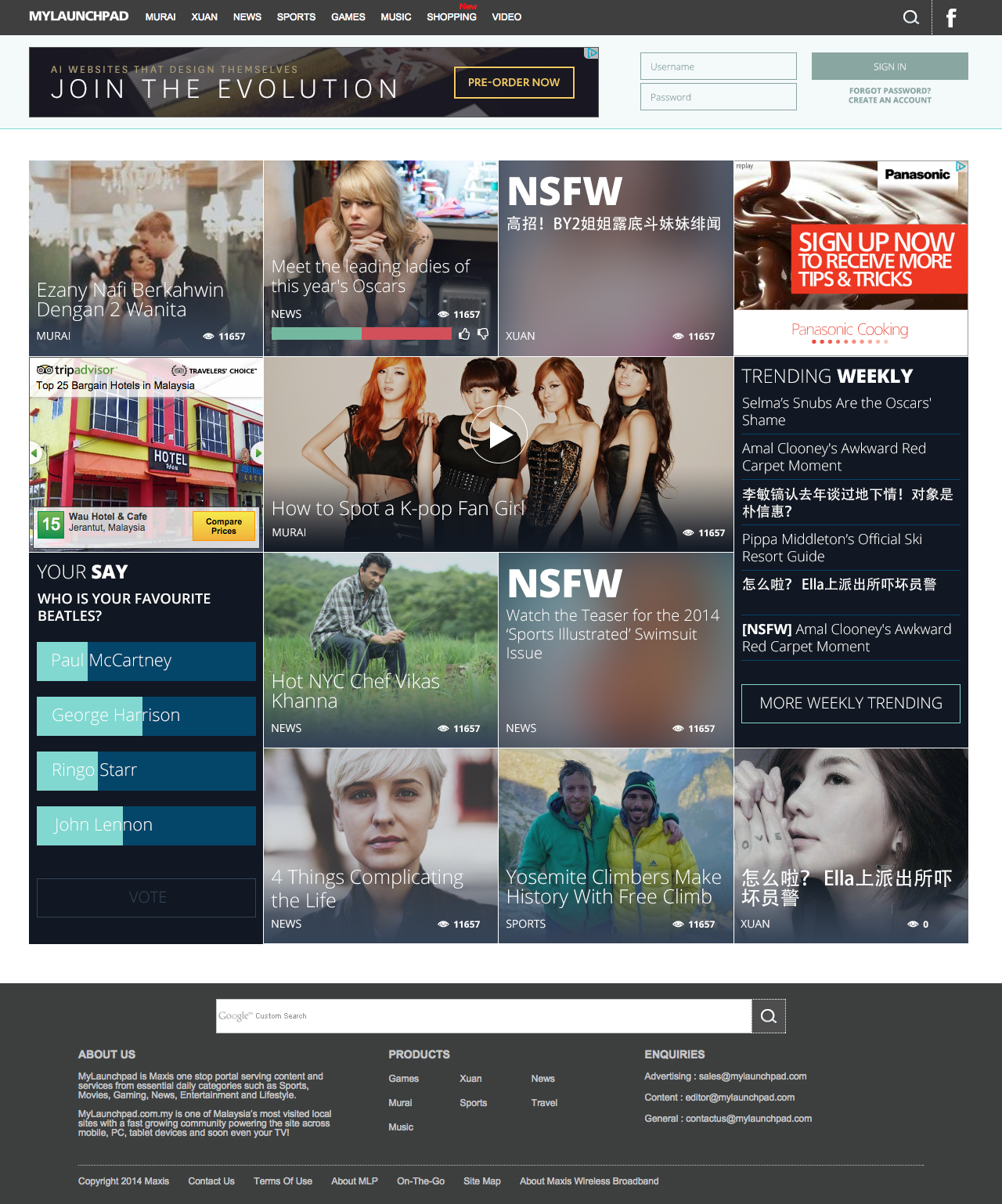 My Launchpad Website Mocks