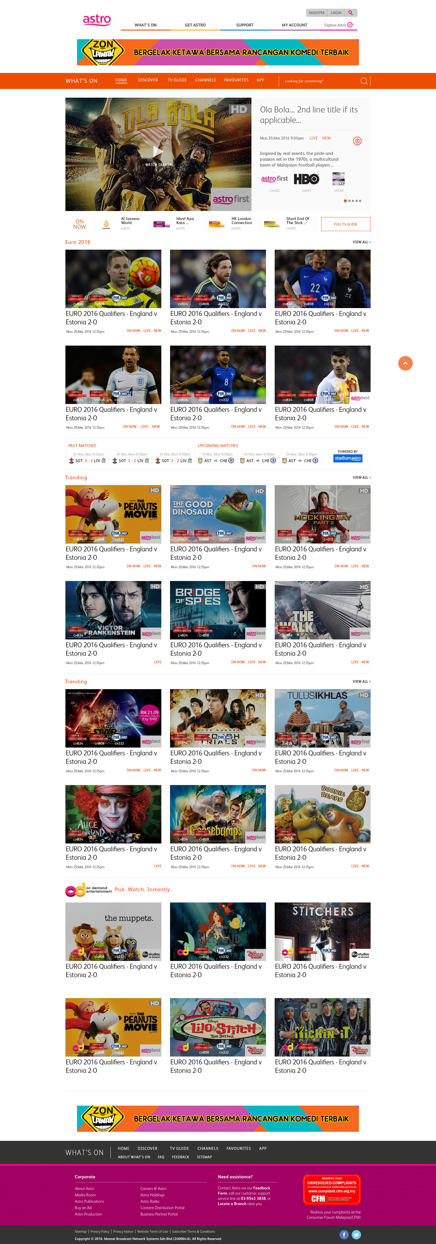 Astro What's On Website Mocks