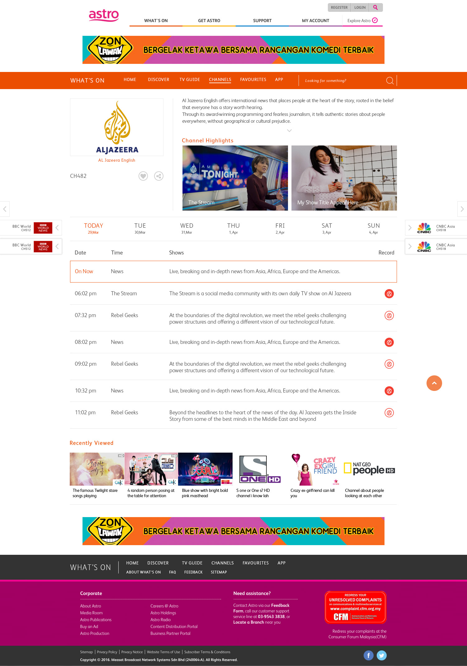 Astro What's On Website Mocks
