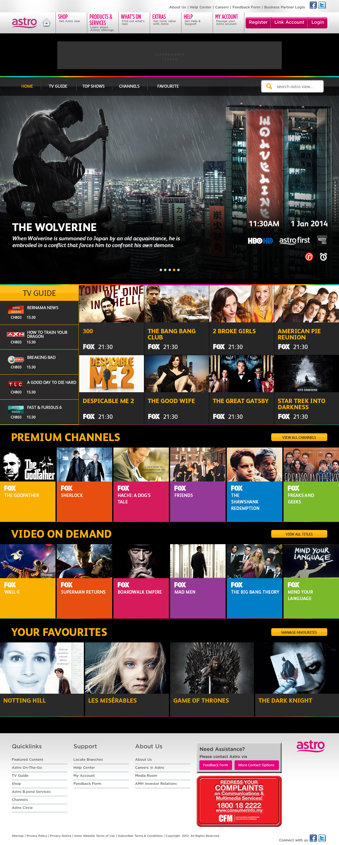 Astro What's On Website Mocks